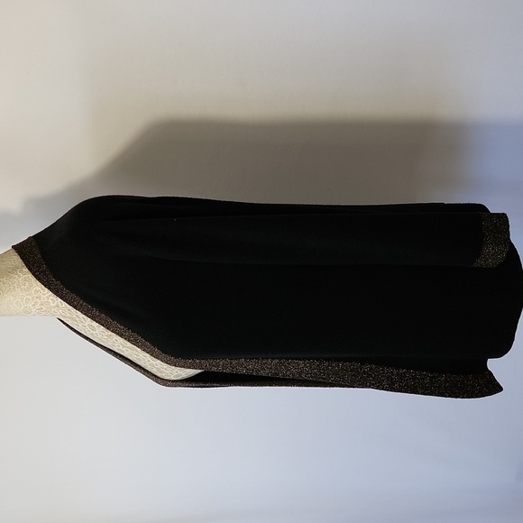 Eileen Fisher Black Merino Wool Metallic Trim Open Front Cardigan Size XS/TP - Picture 8 of 14